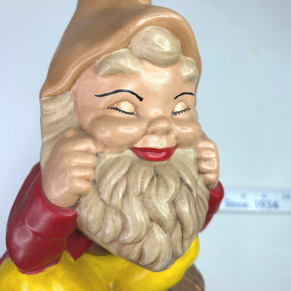 Cute Sitting Gnome Figurine Garden Yard Art Decoration Whimsical - Picture 3 of 11